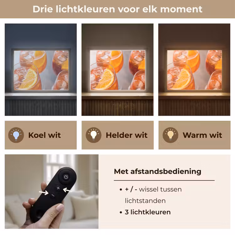 Drank - Sinaasappel - IJs - Zomer - Oranje Light Box met batterij (Wandlamp) middel -USP_lichtkleurNL