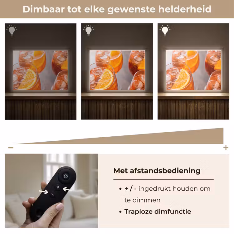 Drank - Sinaasappel - IJs - Zomer - Oranje Light Box met batterij (Wandlamp) middel -USP_dimbaarNL