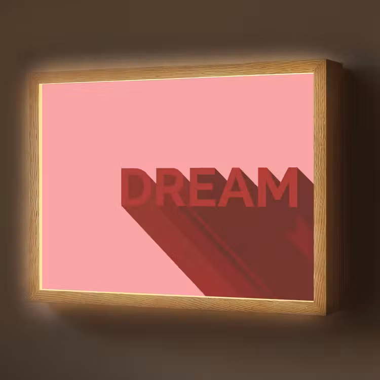 Dream - 3D - Rood - Roze Light Box met batterij (Wandlamp) middel -z3d_website