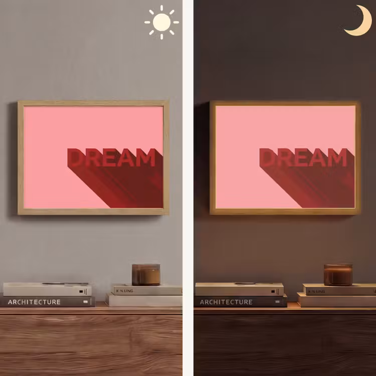 Dream - 3D - Rood - Roze Light Box met batterij (Wandlamp) middel -sfeer3