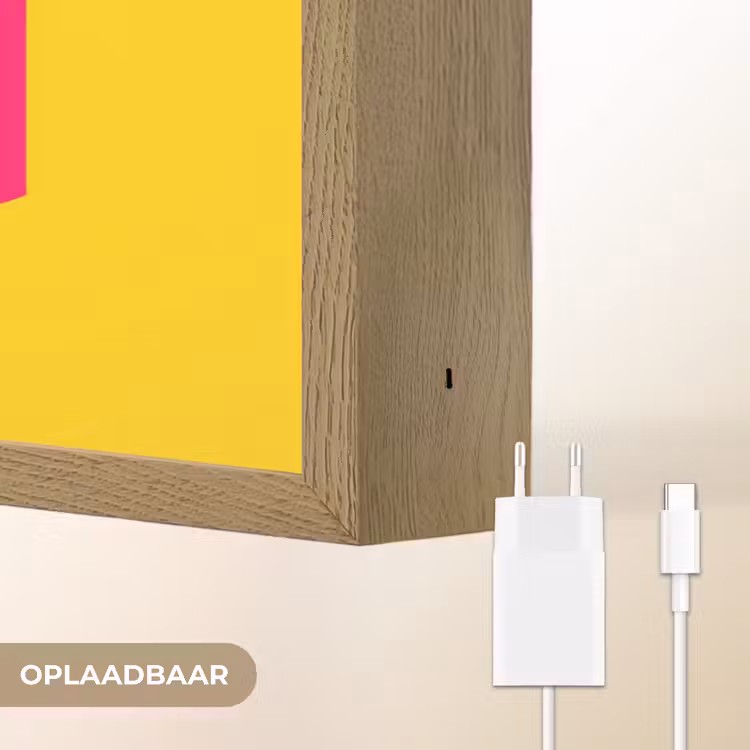 Dream big - Geel - Roze Light Box met batterij (Wandlamp) middel -USP_websiteoplaadbaarNL