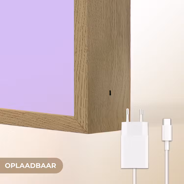 Dream - Paars - Typografisch Light Box met batterij (Wandlamp) middel -USP_websiteoplaadbaarNL