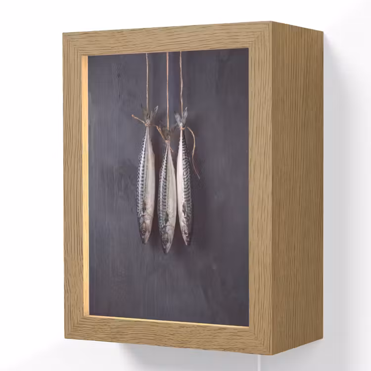 Lightbox - Wandlamp - Drie vissen - Touw - Drie vissen - Touw Light Box met kabel (Wandlamp) klein