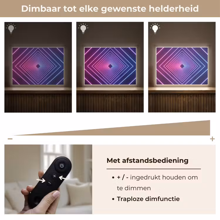 Driedimensionaal - Tunnel - Ruimte Light Box met batterij (Wandlamp) middel -USP_dimbaarNL