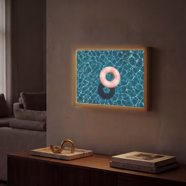 Drijvend - Zwemband - Water Light Box met batterij (Wandlamp) middel -sfeer1