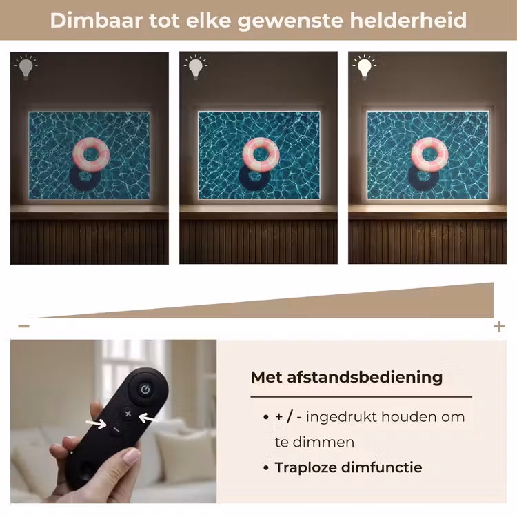 Drijvend - Zwemband - Water Light Box met batterij (Wandlamp) middel -USP_dimbaarNL