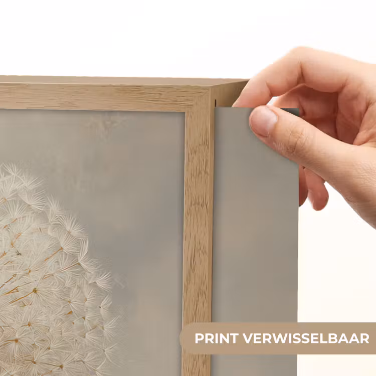 Dromerig - Beige - Paardenbloemzaadjes Light Box met batterij (Wandlamp) middel -USP_websiteprintNL