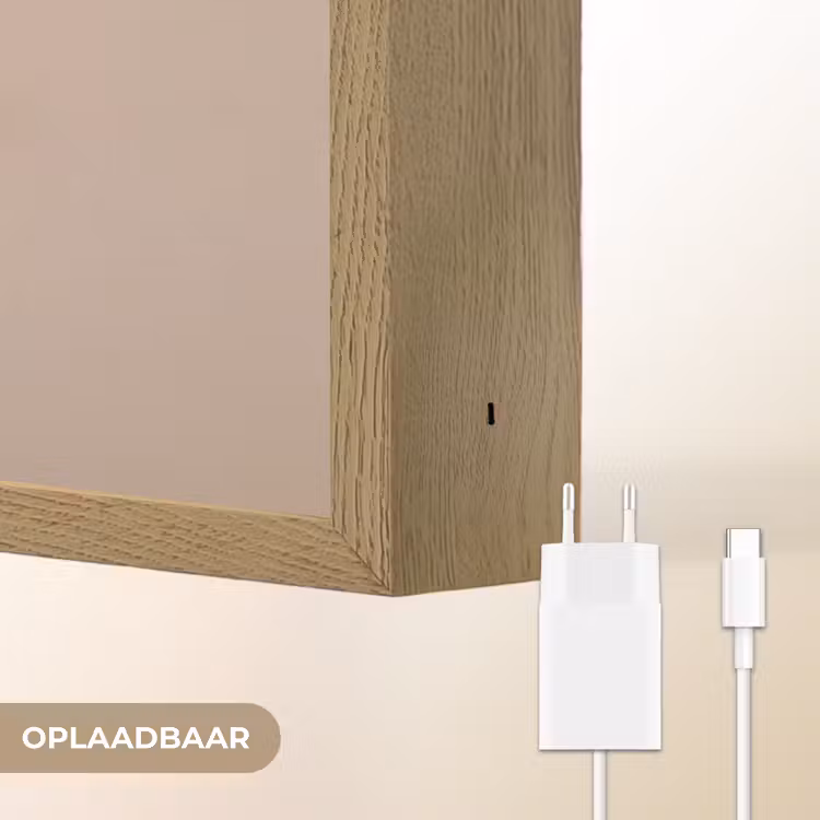 Droogbloem - Protea - Vintage - Beige - Rustiek Light Box met batterij (Wandlamp) middel -USP_websiteoplaadbaarNL