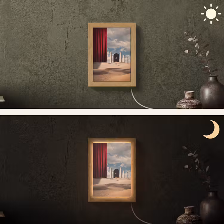 Lightbox - Wandlamp - Droom - Woestijn - Oog - Droom - Woestijn - Oog Light Box met kabel (Wandlamp) klein