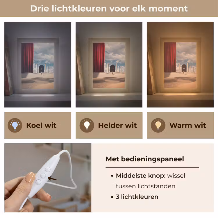 Lightbox - Wandlamp - Droom - Woestijn - Oog - Droom - Woestijn - Oog Light Box met kabel (Wandlamp) klein