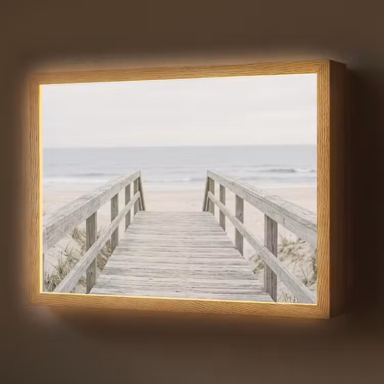 Duinen - Vlonder - Oceaan Light Box met batterij (Wandlamp) middel -z3d_website