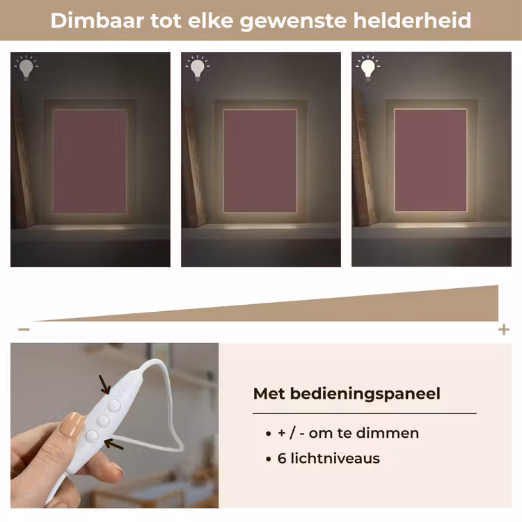 Dusty - Rose - Roze Light Box met kabel (Wandlamp) klein 929 -USP_dimbaarNL