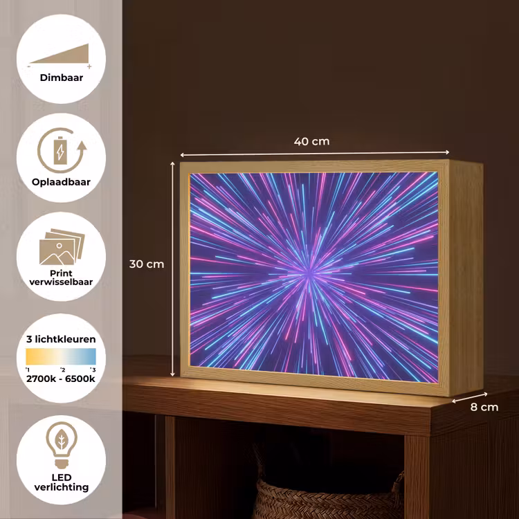 Dynamisch - Ruimte - Kleurrijk Light Box met batterij (Wandlamp) middel -USP_websiteoverzichtNL