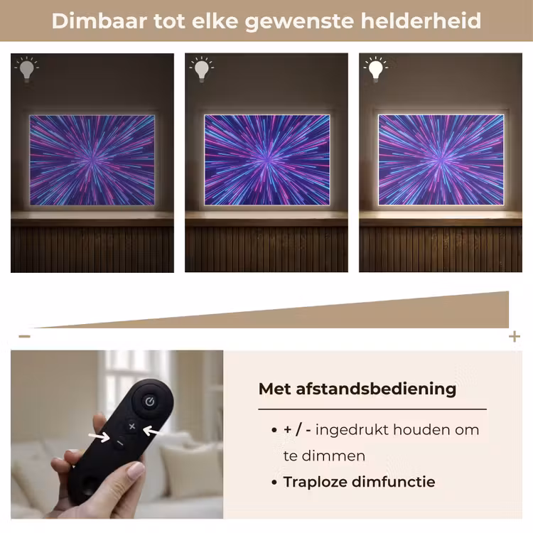 Dynamisch - Ruimte - Kleurrijk Light Box met batterij (Wandlamp) middel -USP_dimbaarNL