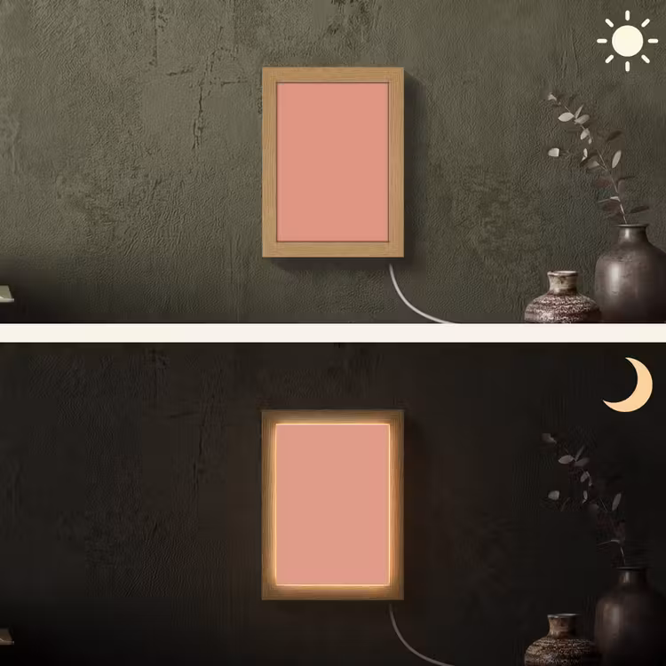 Earthy - Rose - Koraal Light Box met kabel (Wandlamp) klein 929 -sfeer3