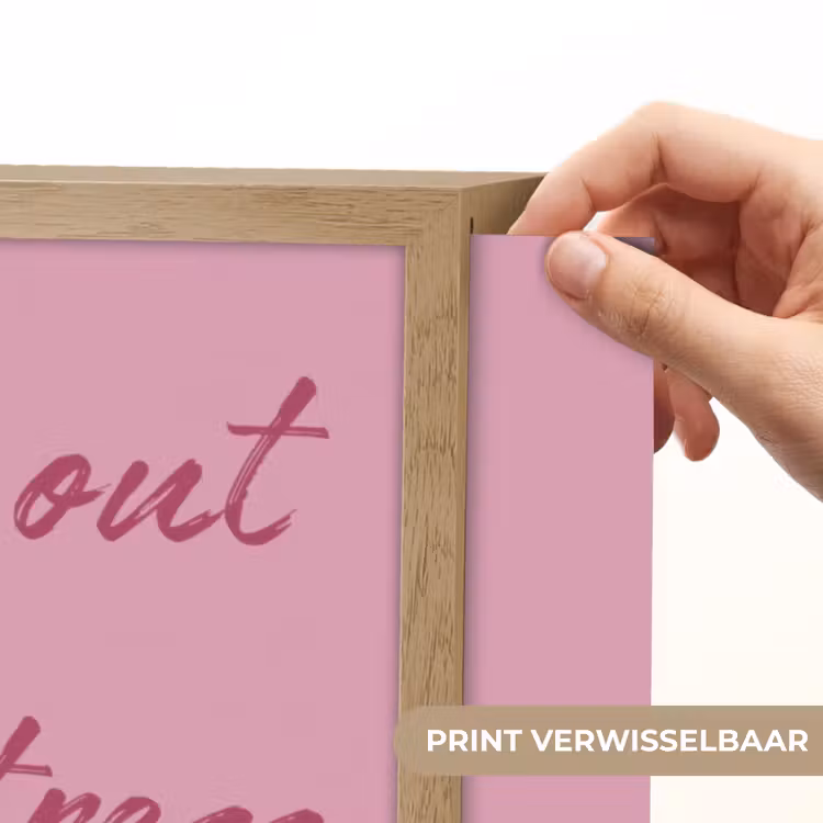 Eat me out don't stress me out - Roze - Handgeschreven Light Box met batterij (Wandlamp) middel -USP_websiteprintNL