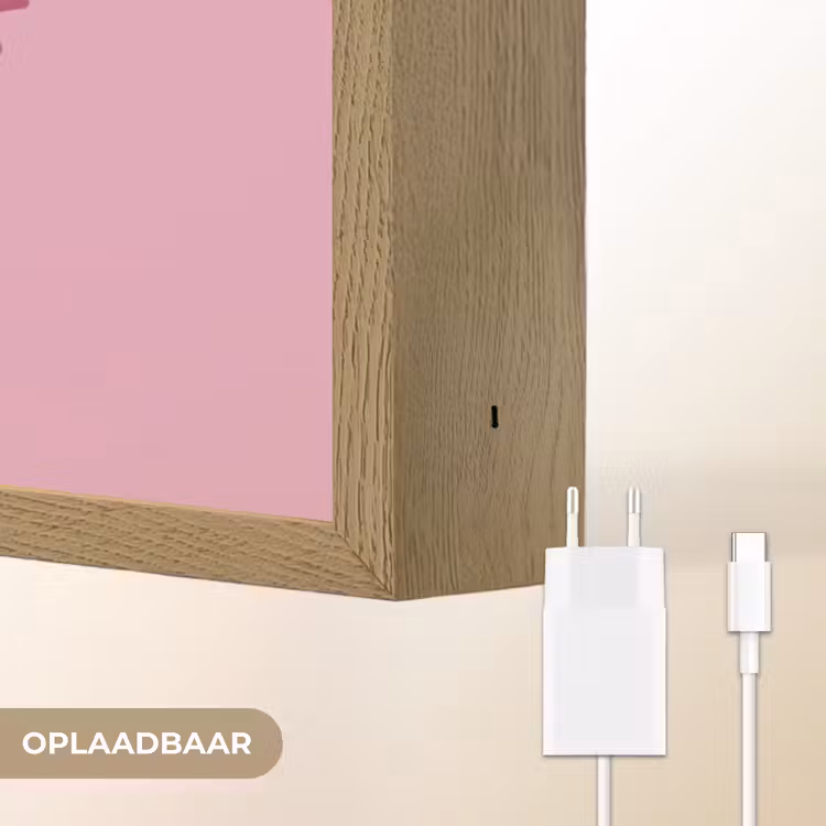 Eat me out don't stress me out - Roze - Handgeschreven Light Box met batterij (Wandlamp) middel -USP_websiteoplaadbaarNL