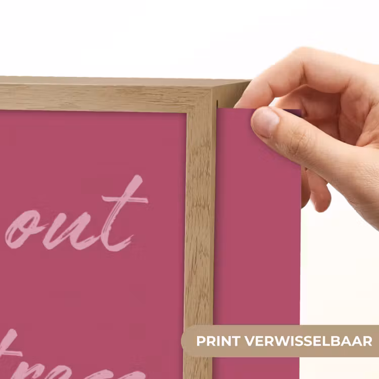eat me out don't stress me out - Roze - Minimalistisch Light Box met batterij (Wandlamp) middel -USP_websiteprintNL
