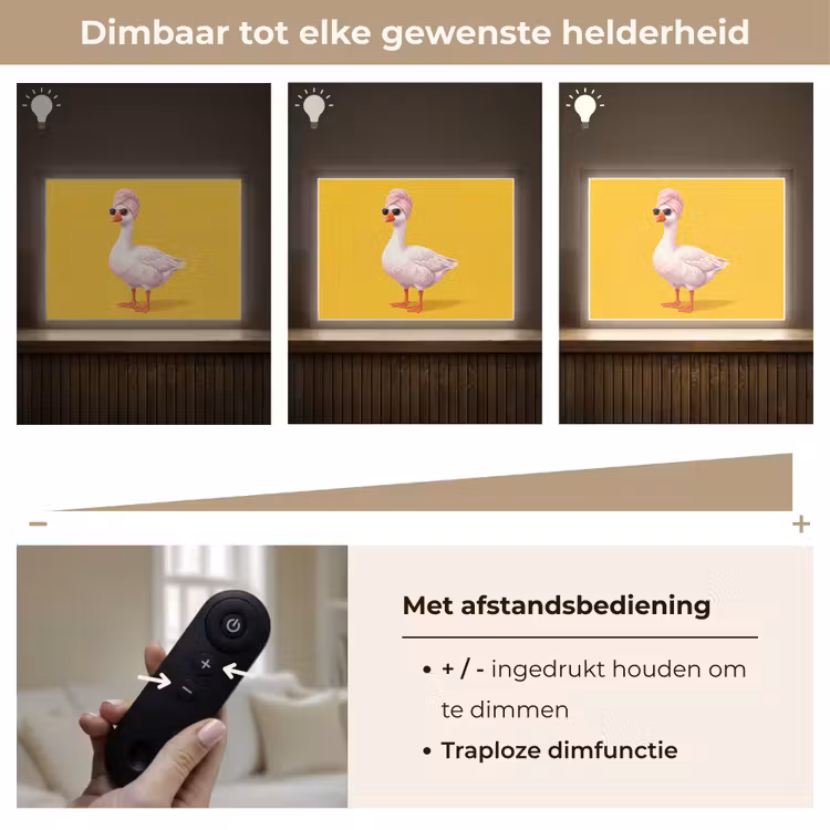 Eend - Zonnebril - Geel Light Box met batterij (Wandlamp) middel -USP_dimbaarNL