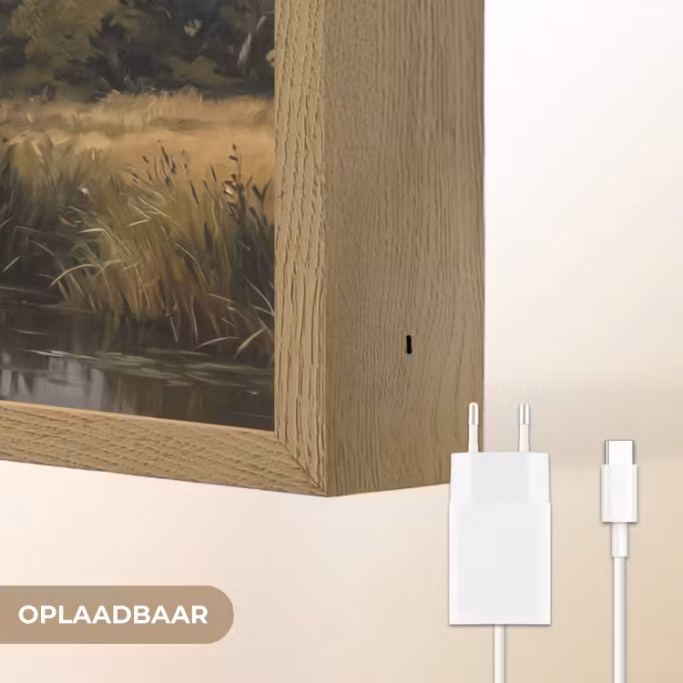 Eenden - Rivier - Landschap - Vlucht - Nostalgisch Light Box met batterij (Wandlamp) middel -USP_websiteoplaadbaarNL
