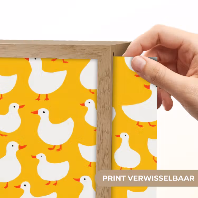 Eendjes - Patroon - Geel Light Box met batterij (Wandlamp) middel 907 -USP_websiteprintNL