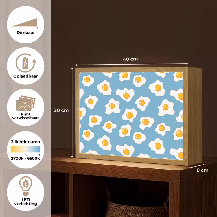 Eieren - Dooiers - Blauw Light Box met batterij (Wandlamp) middel 907 -USP_websiteoverzichtNL