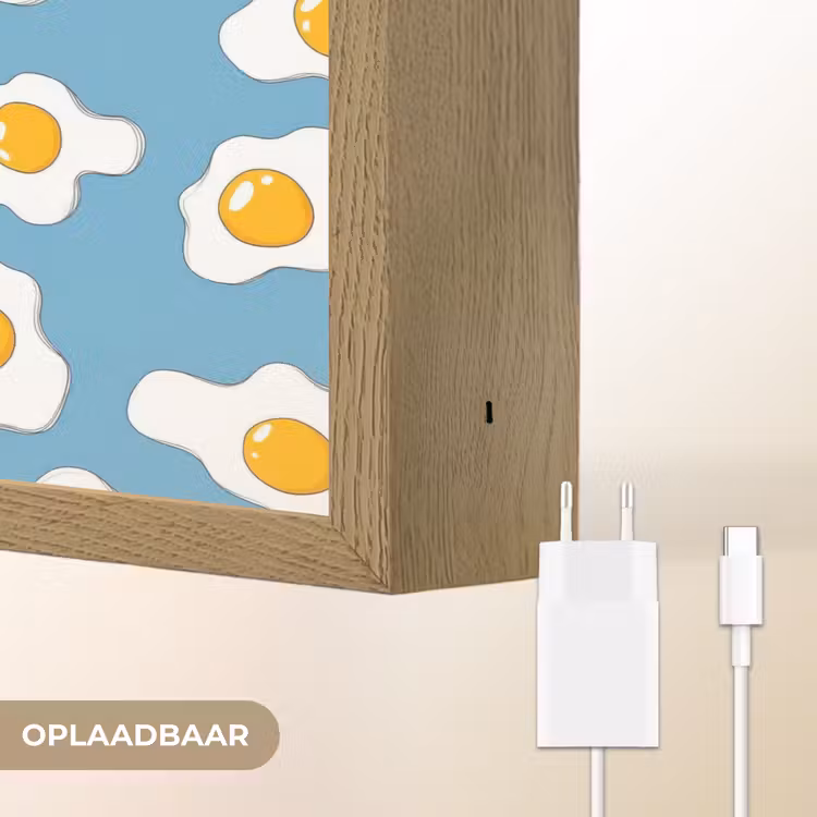 Eieren - Dooiers - Blauw Light Box met batterij (Wandlamp) middel 907 -USP_websiteoplaadbaarNL