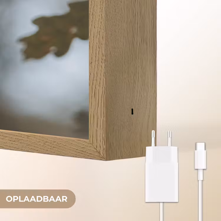 Eikel - Eikenblad - Bos - Herfst - Natuur Light Box met batterij (Wandlamp) middel -USP_websiteoplaadbaarNL