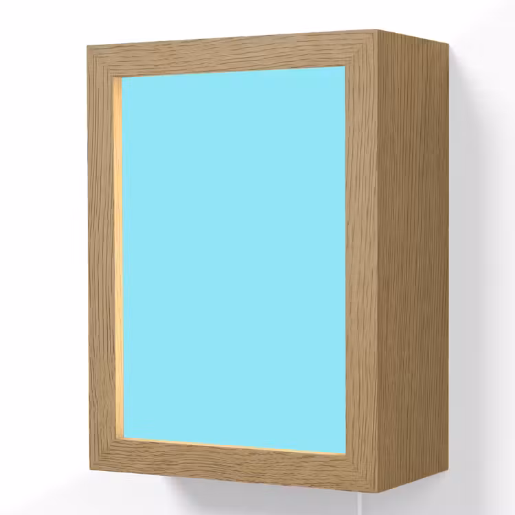 Electric - Cyan - Blauw Light Box met kabel (Wandlamp) klein 929 -3d