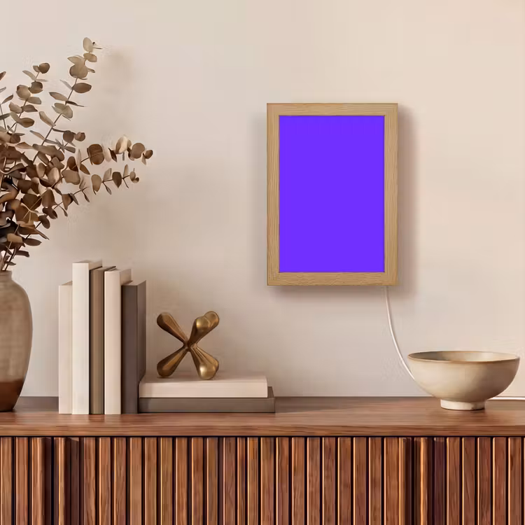 Electric - Indigo - Paars Light Box met kabel (Wandlamp) klein 929 -sfeer2