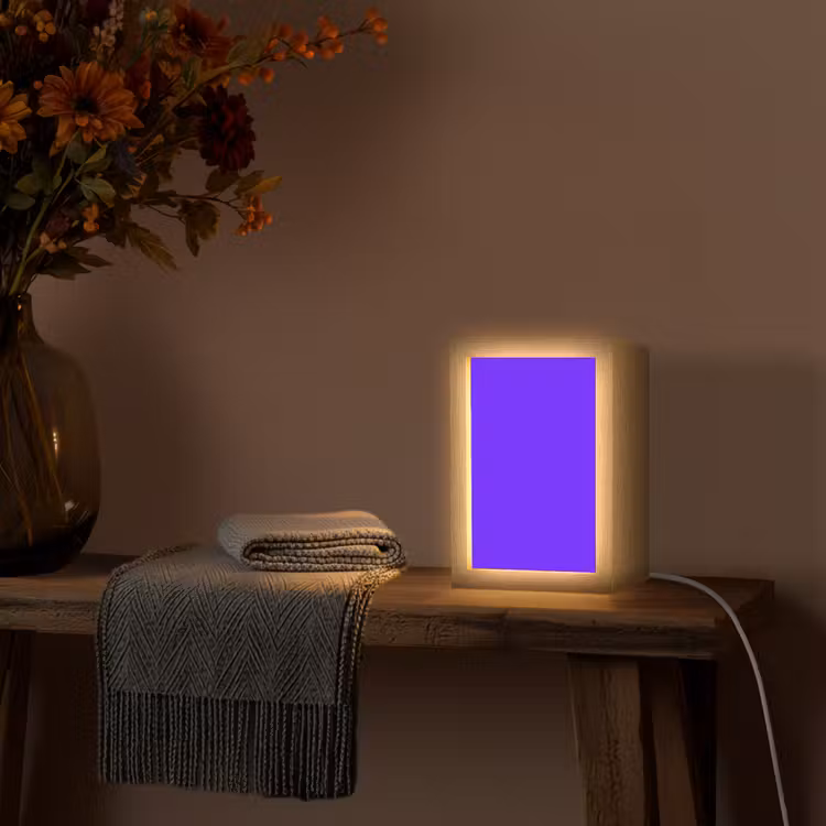 Electric - Indigo - Paars Light Box met kabel (Wandlamp) klein 929 -sfeer4
