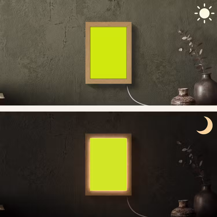 Electric - Lemon - Geel Light Box met kabel (Wandlamp) klein 929 -sfeer3