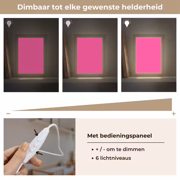 Electric - Magenta - Roze Light Box met kabel (Wandlamp) klein 929 -USP_dimbaarNL