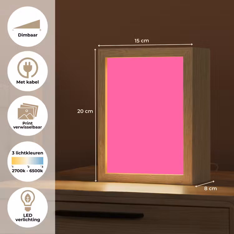 Electric - Magenta - Roze Light Box met kabel (Wandlamp) klein 929 -USP_websiteoverzichtNL