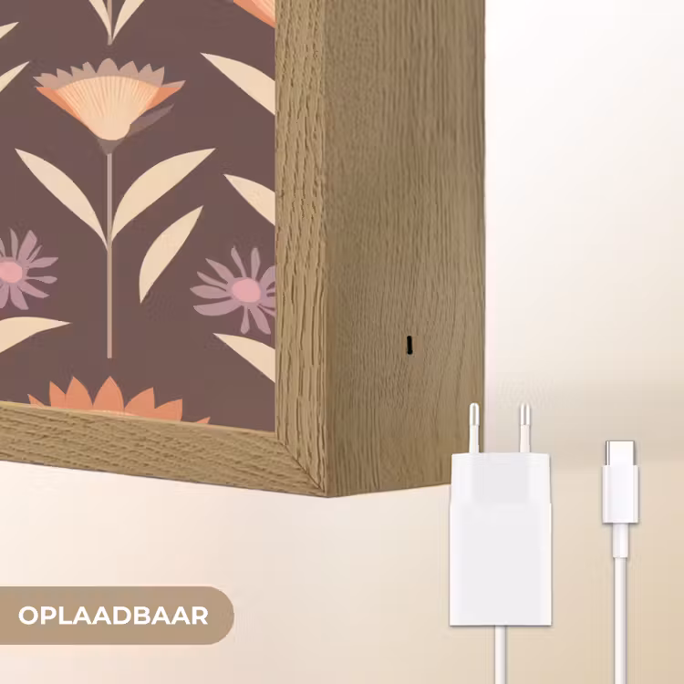 Elegant - Retro - Bruin Light Box met batterij (Wandlamp) middel 907 -USP_websiteoplaadbaarNL