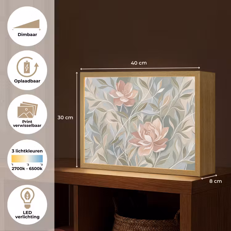 Elegant - Romantiek - Roze Light Box met batterij (Wandlamp) middel -USP_websiteoverzichtNL