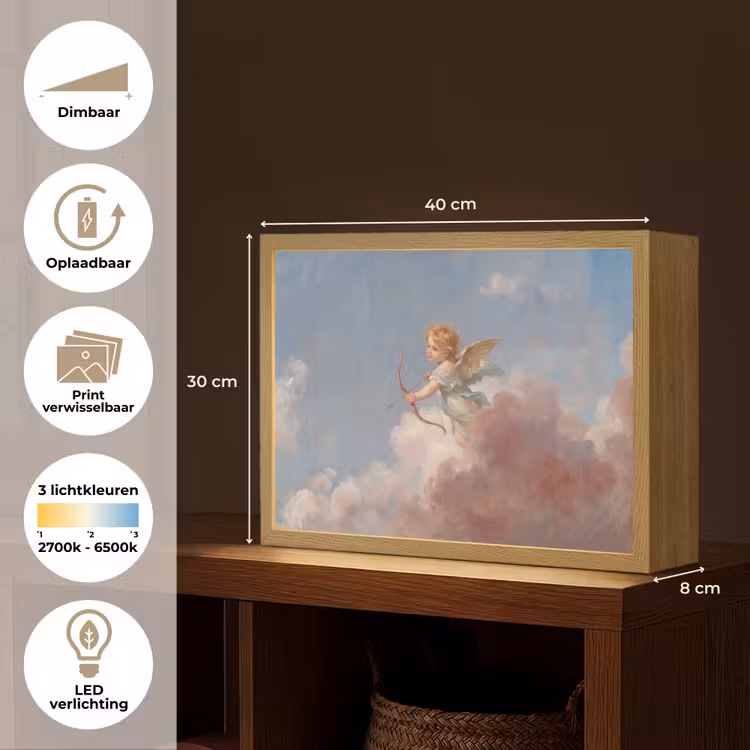 Engel - Pijl en boog - Mythologie - Klassiek Light Box met batterij (Wandlamp) middel -USP_websiteoverzichtNL