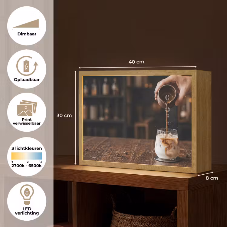 Espresso - Melk - Café Light Box met batterij (Wandlamp) middel -USP_websiteoverzichtNL