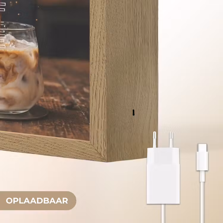 Espresso - Melk - Café Light Box met batterij (Wandlamp) middel -USP_websiteoplaadbaarNL