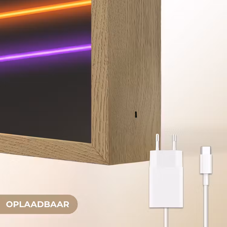 Esthetiek - Retro - Neon Light Box met batterij (Wandlamp) middel -USP_websiteoplaadbaarNL
