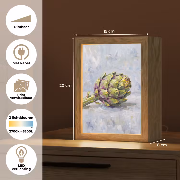 Lightbox - Wandlamp - Eten - Artisjok - Modern - Eten - Artisjok - Modern Light Box met kabel (Wandlamp) klein