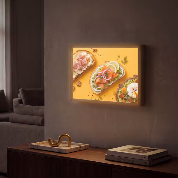 Eten - Brood - Ontbijt - Modern - Kleurrijk Light Box met batterij (Wandlamp) middel -sfeer1