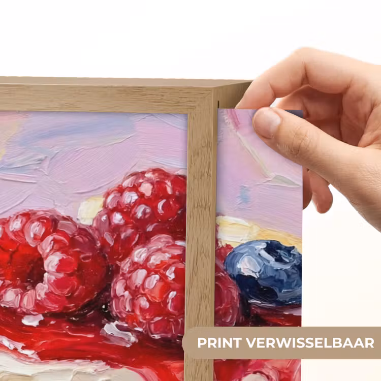 Eten - Cheesecake - Bessen - Abstract - Roze Light Box met batterij (Wandlamp) middel -USP_websiteprintNL