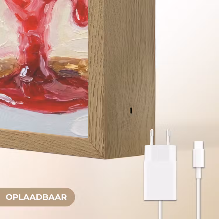 Eten - Cheesecake - Bessen - Abstract - Roze Light Box met batterij (Wandlamp) middel -USP_websiteoplaadbaarNL