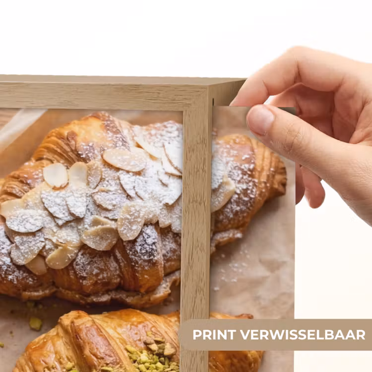 Eten - Croissant - Koffie - Ontbijt - Modern Light Box met batterij (Wandlamp) middel -USP_websiteprintNL