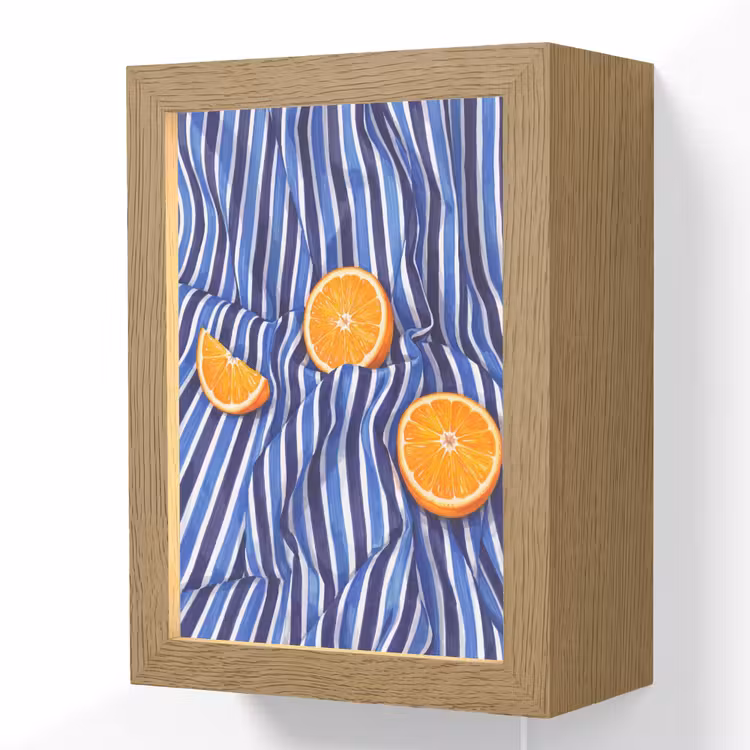 Lightbox - Wandlamp - Eten - Fruit - Oranje - Eten - Fruit - Oranje Light Box met kabel (Wandlamp) klein