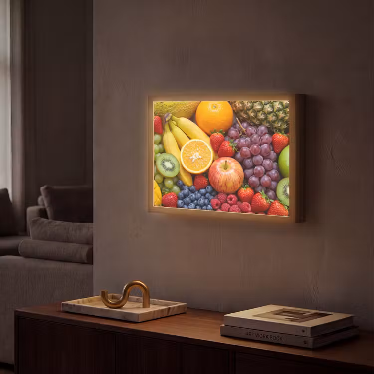 Eten - Fruit - Vers - Kleurrijk - Voeding Light Box met batterij (Wandlamp) middel -sfeer1