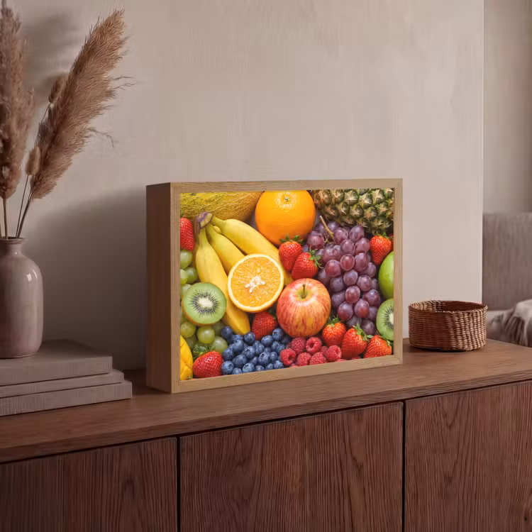 Eten - Fruit - Vers - Kleurrijk - Voeding Light Box met batterij (Wandlamp) middel -sfeer2