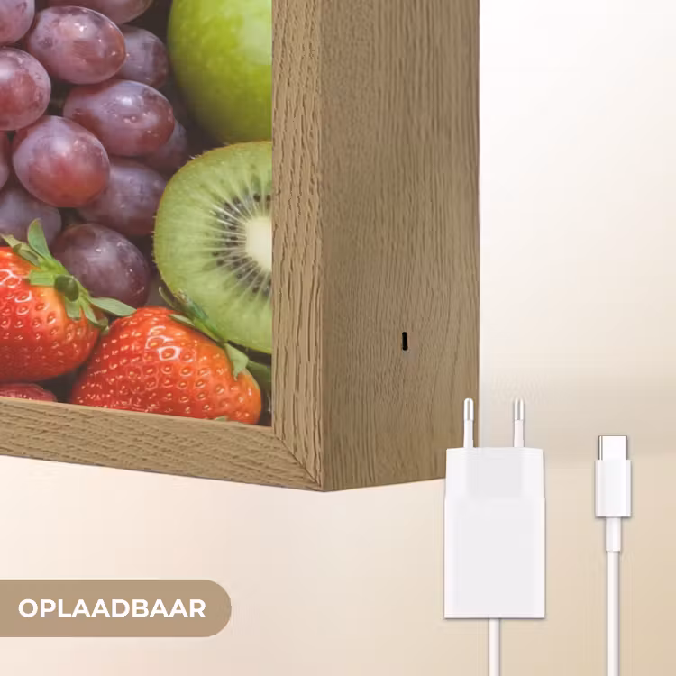 Eten - Fruit - Vers - Kleurrijk - Voeding Light Box met batterij (Wandlamp) middel -USP_websiteoplaadbaarNL