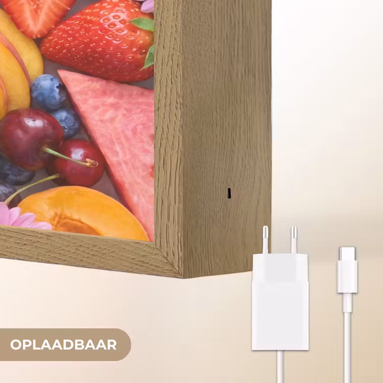 Eten - Fruit - Zomer - Kleurrijk Light Box met batterij (Wandlamp) middel -USP_websiteoplaadbaarNL
